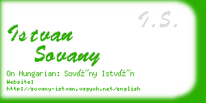 istvan sovany business card